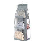 B05005 Sac de rangement suspendu double face à 6 poches en tissu non tissé, B05005 Violet, B05005 Noir, B05005 Gris, B05005 Rose Rouge, B05005 Vert, B05005 Bleu