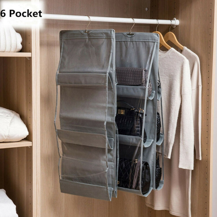 B05005 Sac de rangement suspendu double face à 6 poches en tissu non tissé, B05005 Violet, B05005 Noir, B05005 Gris, B05005 Rose Rouge, B05005 Vert, B05005 Bleu