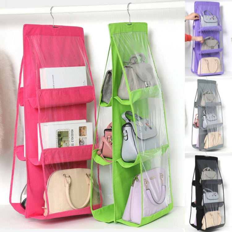 B05005 Sac de rangement suspendu double face à 6 poches en tissu non tissé, B05005 Violet, B05005 Noir, B05005 Gris, B05005 Rose Rouge, B05005 Vert, B05005 Bleu