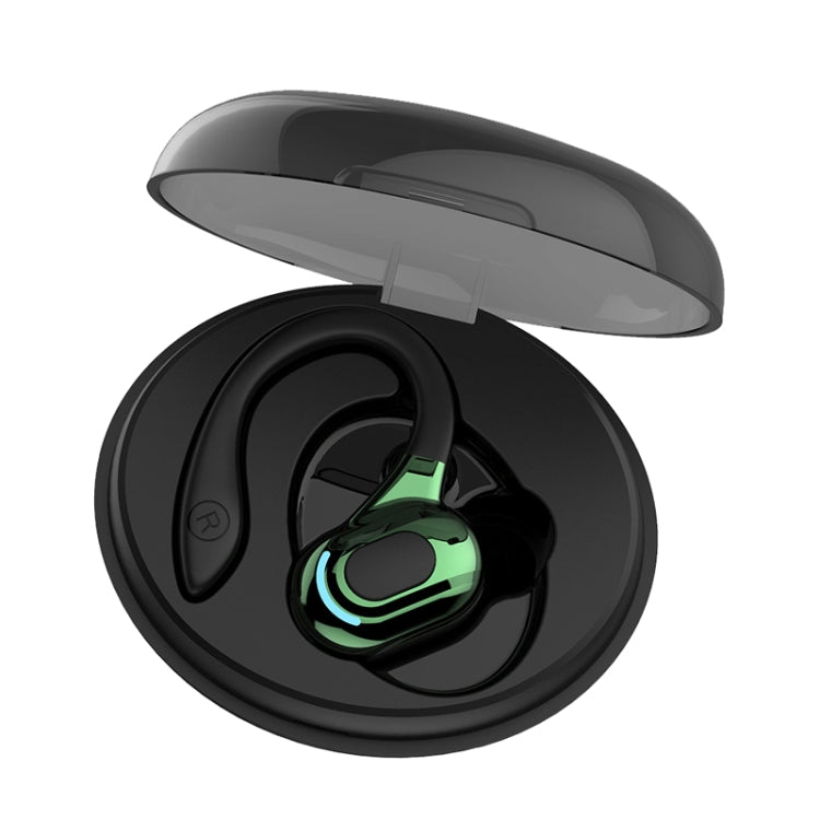 F8 Écouteurs sans fil stéréo Bluetooth à suspension, avec boîtier de charge, avec boîtier de charge (noir une oreille), avec boîtier de charge (bleu une oreille), avec boîtier de charge (rouge une oreille), avec boîtier de charge (vert une oreille)