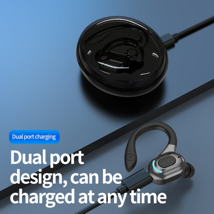 F8 Écouteurs sans fil stéréo Bluetooth à suspension, avec boîtier de charge, avec boîtier de charge (noir une oreille), avec boîtier de charge (bleu une oreille), avec boîtier de charge (rouge une oreille), avec boîtier de charge (vert une oreille)