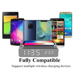 W258 Avec horloge / affichage de la température Téléphone de bureau / Écouteur Chargement sans fil, W258 5W (Argent), W258 5W (Noir)