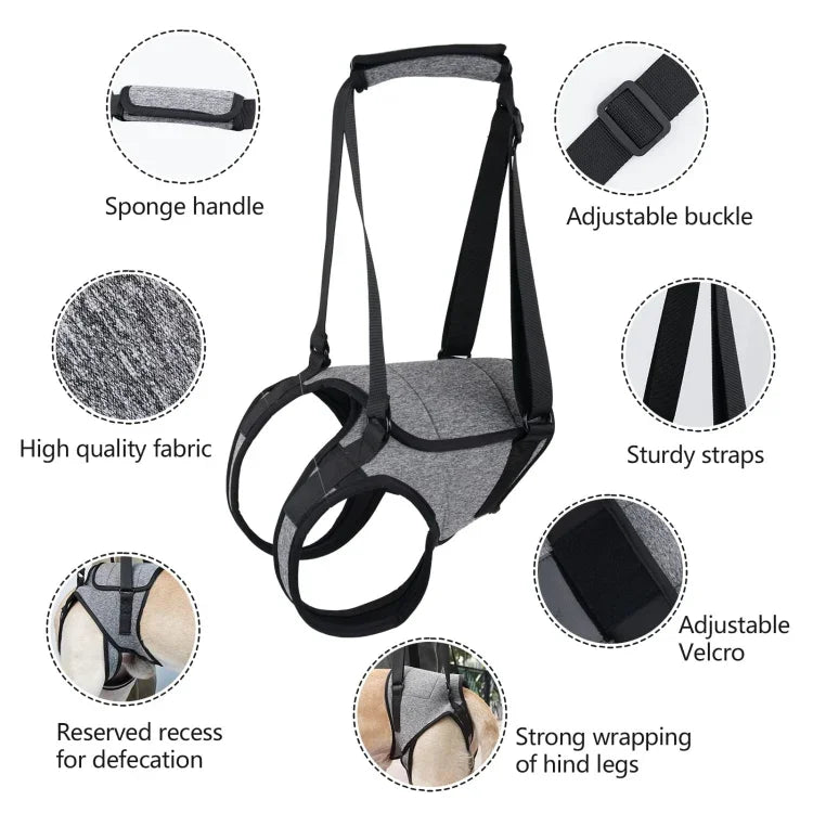 Sangle auxiliaire pour pattes arrière de chien, ceinture de voyage auxiliaire de décompression pour chiens âgés et blessés, S, M, L