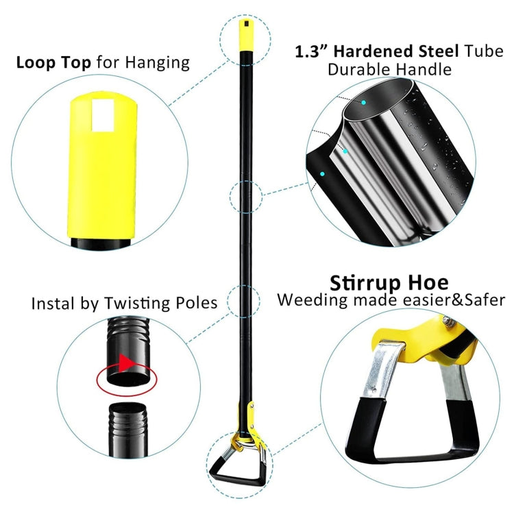 Outils de jardinage MYL-10 houes à désherber avec anneau étrier, 3 sections 1,2m, 4 sections 1,6m, 5 sections 2,0m, 6 sections 2,4m