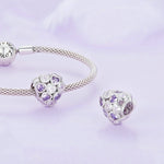 Bracelet perles en argent sterling S925, zircone cœur, symbole infini, plaqué or blanc, SCC2451