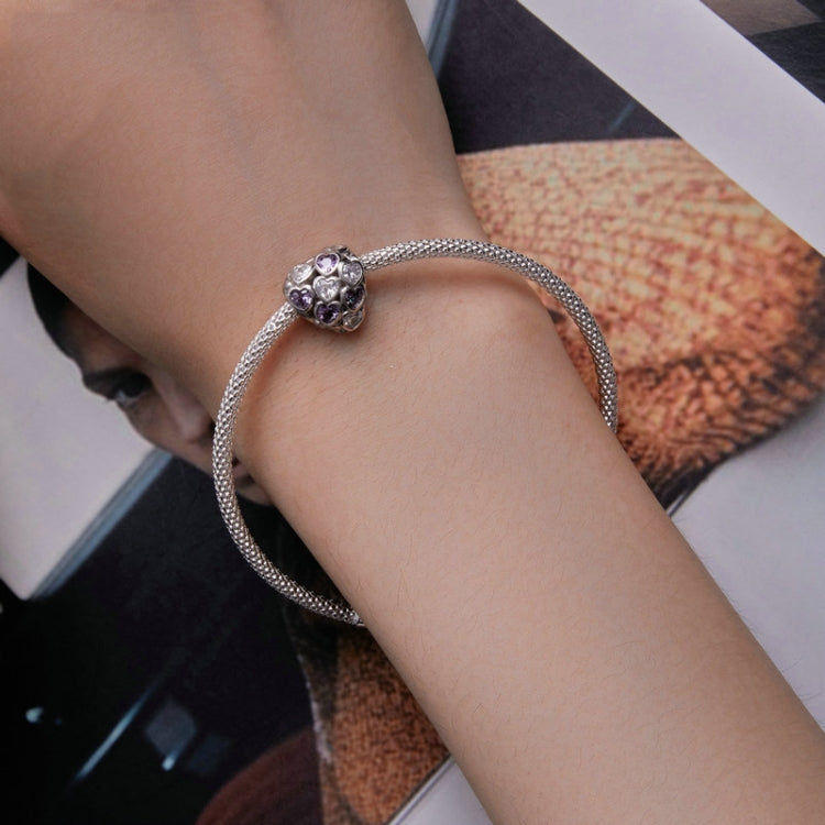 Bracelet perles en argent sterling S925, zircone cœur, symbole infini, plaqué or blanc, SCC2451