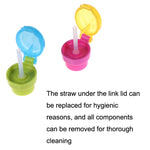2 couvercles à paille CJ07205 pour bébé, couvercles à paille portables pour enfants, 2 verts, 2 roses