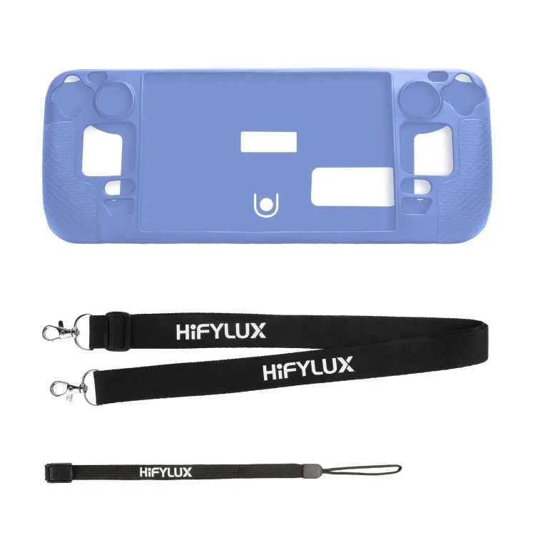 Pour Steam Deck Hifylux ST-PF14 Console de jeu Étui en silicone Antirayures Antidérapant Étui portable Dragonne, Étui en silicone Bleu, Étui en silicone Rouge