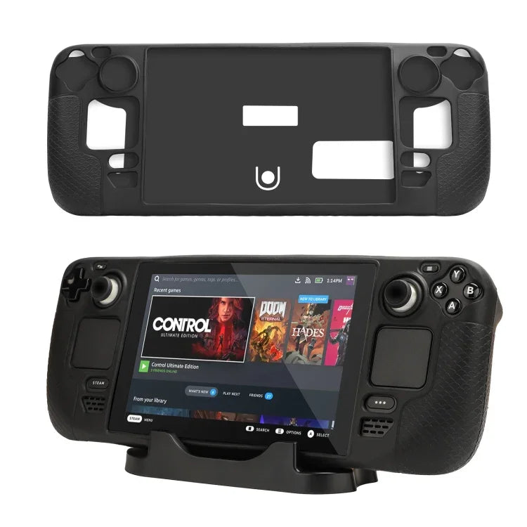 Pour Steam Deck Hifylux ST-PF14 Console de jeu Étui en silicone Antirayures Antidérapant Étui portable Dragonne, Étui en silicone Bleu, Étui en silicone Rouge