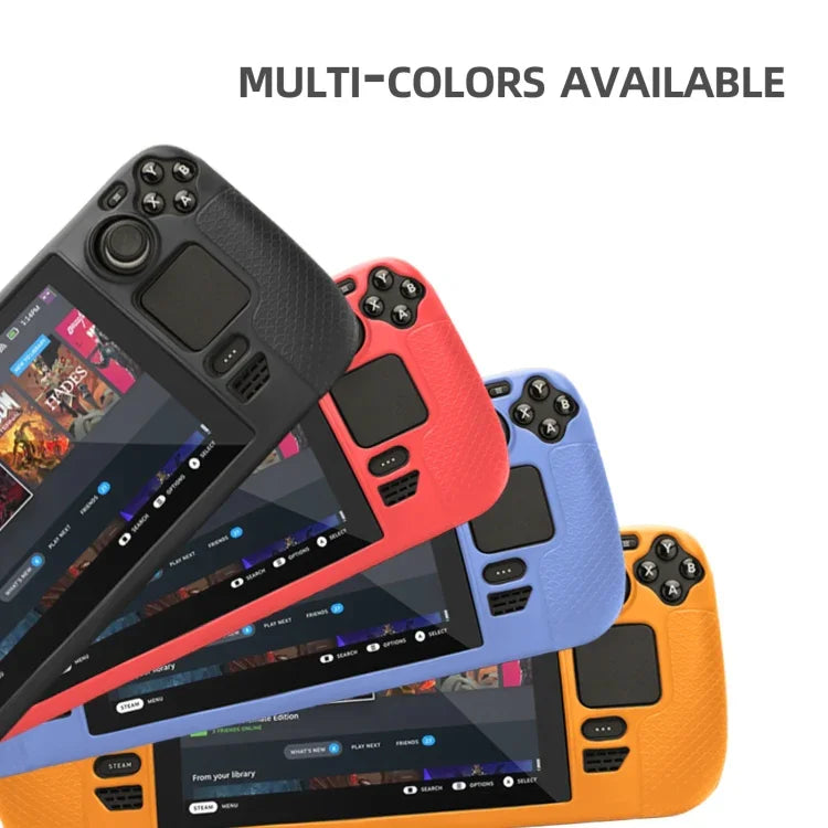 Pour Steam Deck Hifylux ST-PF14 Console de jeu Étui en silicone Antirayures Antidérapant Étui portable Dragonne, Étui en silicone Bleu, Étui en silicone Rouge