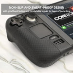 Pour Steam Deck Hifylux ST-PF14 Console de jeu Étui en silicone Antirayures Antidérapant Étui portable Dragonne, Étui en silicone Bleu, Étui en silicone Rouge