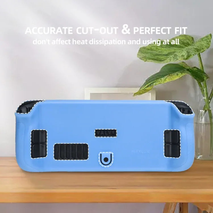 Pour Steam Deck Hifylux ST-PF14 Console de jeu Étui en silicone Antirayures Antidérapant Étui portable Dragonne, Étui en silicone Bleu, Étui en silicone Rouge