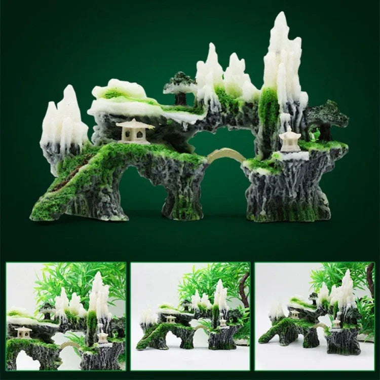 Ornement décoratif en résine pour aquarium simulant un paysage de bassin à poissons, Style : Montagne Cave C, Montagne Cave D, Petite rocaille, Rocaille à trois pieds, Grande rocaille, Montagne Shunfeng, Montagne Yu