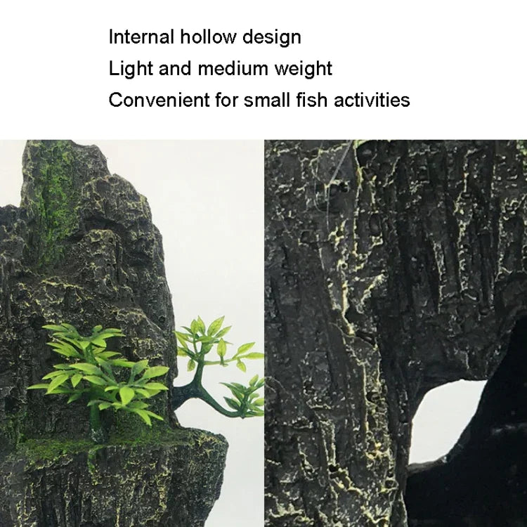 Ornement décoratif en résine pour aquarium simulant un paysage de bassin à poissons, Style : Montagne Cave C, Montagne Cave D, Petite rocaille, Rocaille à trois pieds, Grande rocaille, Montagne Shunfeng, Montagne Yu