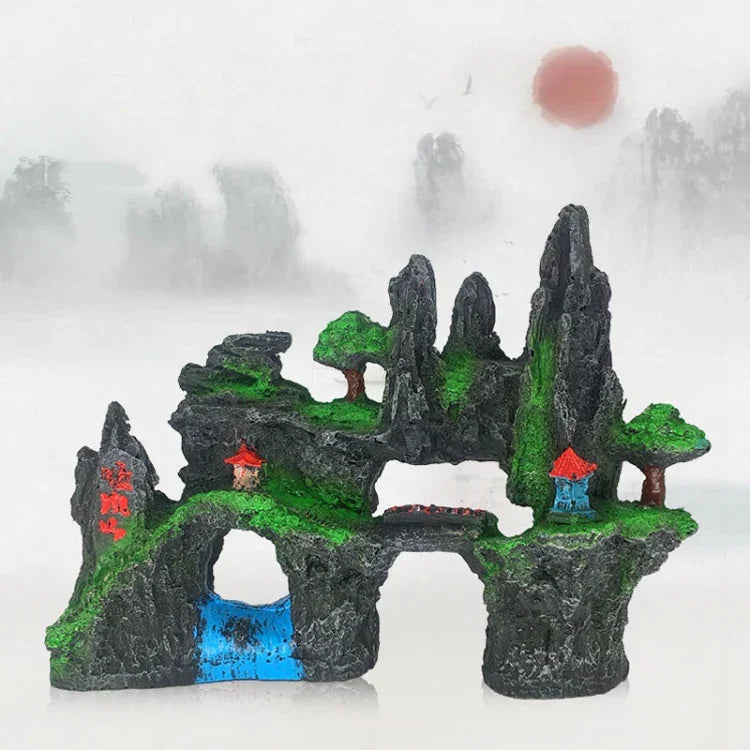 Ornement décoratif en résine pour aquarium simulant un paysage de bassin à poissons, Style : Montagne Cave C, Montagne Cave D, Petite rocaille, Rocaille à trois pieds, Grande rocaille, Montagne Shunfeng, Montagne Yu