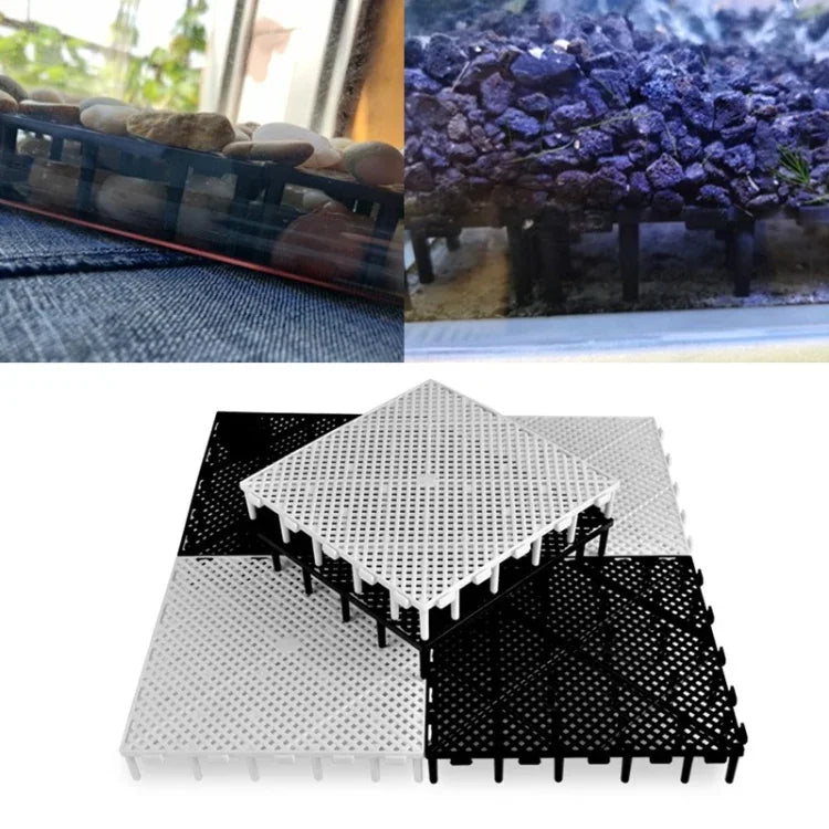8 pièces de tapis filtrant pour fond d'aquarium, Tablette noire, Tablette blanche, Prise noire, Prise blanche