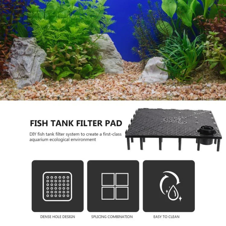 8 pièces de tapis filtrant pour fond d'aquarium, Tablette noire, Tablette blanche, Prise noire, Prise blanche