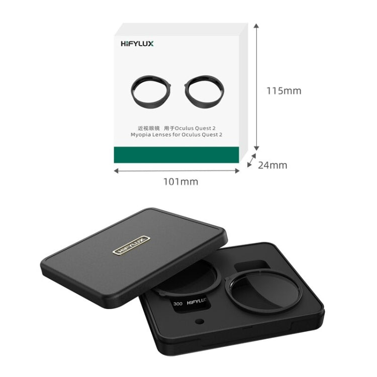 Pour Oculus Quest 2 Hifylux Q2-QF11 1 paire de montures de lentilles de myopie en résine asphérique pour lunettes VR