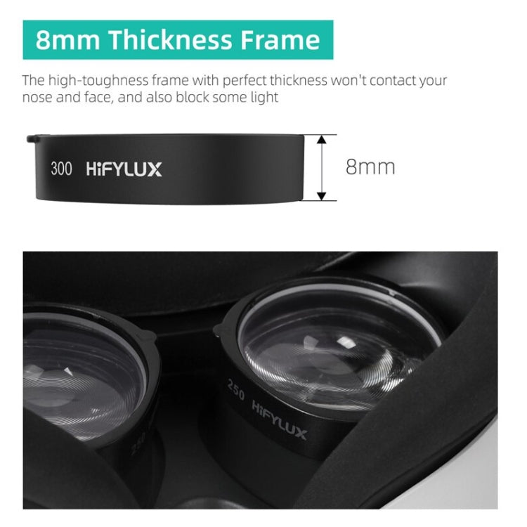 Pour Oculus Quest 2 Hifylux Q2-QF11 1 paire de montures de lentilles de myopie en résine asphérique pour lunettes VR