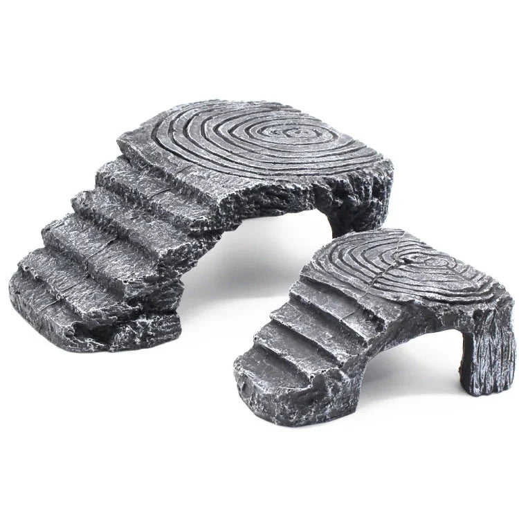 Plateforme d'escalade pour aquascape tortue, cachette pour reptile, plateforme tortue à trois pieds, Petite, Grande