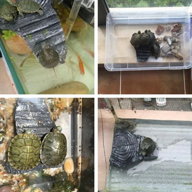 Plateforme d'escalade pour aquascape tortue, cachette pour reptile, plateforme tortue à trois pieds, Petite, Grande