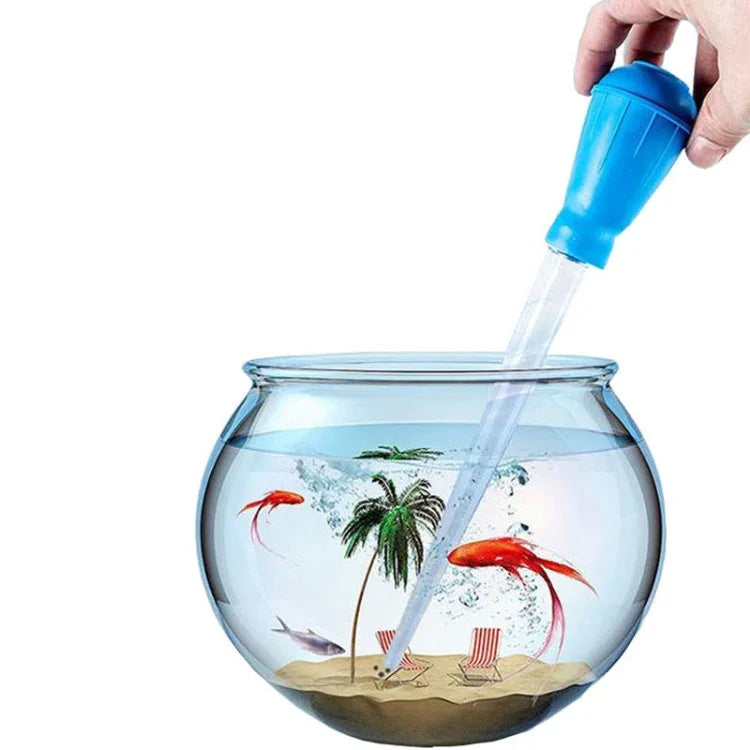 Tube d'aspiration manuel mini pour changement d'eau dans petit aquarium, Bleu, Vert