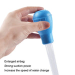 Tube d'aspiration manuel mini pour changement d'eau dans petit aquarium, Bleu, Vert
