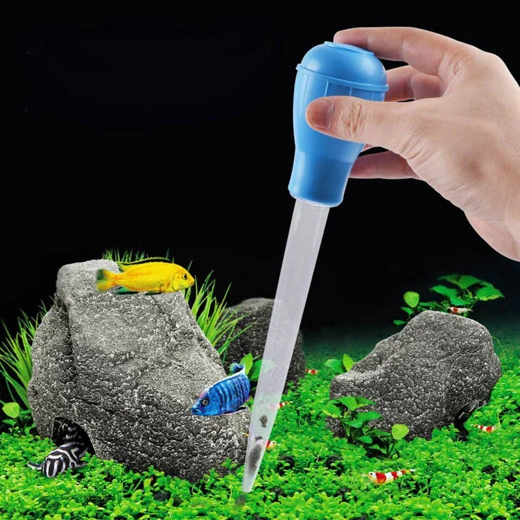 Tube d'aspiration manuel mini pour changement d'eau dans petit aquarium, Bleu, Vert