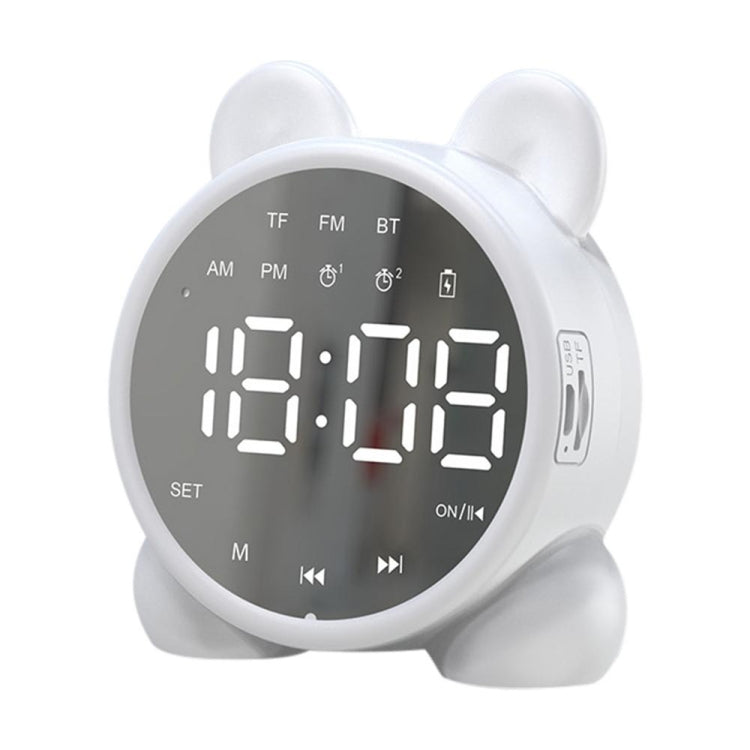 P1 Mini Enceinte Bluetooth sans fil avec miroir et horloge et radio FM