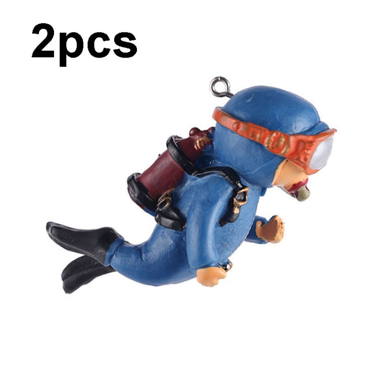 2 pièces d'ornements plongeurs pour aquarium, décorations aquascape, Noir standard, Rose standard, Vert standard, Bleu avec caméra, Noir avec caméra, Rose avec caméra, Vert avec caméra, Orange avec caméra, Bleu standard, Orange standard