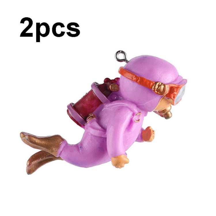 2 pièces d'ornements plongeurs pour aquarium, décorations aquascape, Noir standard, Rose standard, Vert standard, Bleu avec caméra, Noir avec caméra, Rose avec caméra, Vert avec caméra, Orange avec caméra, Bleu standard, Orange standard
