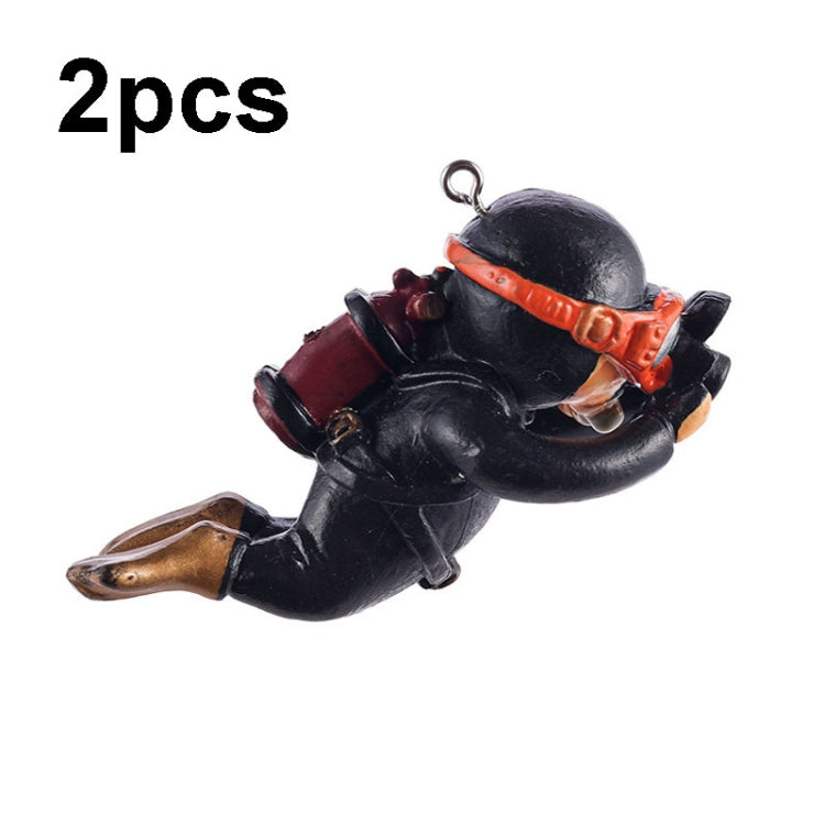 2 pièces d'ornements plongeurs pour aquarium, décorations aquascape, Noir standard, Rose standard, Vert standard, Bleu avec caméra, Noir avec caméra, Rose avec caméra, Vert avec caméra, Orange avec caméra, Bleu standard, Orange standard