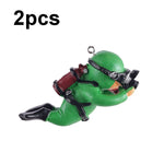 2 pièces d'ornements plongeurs pour aquarium, décorations aquascape, Noir standard, Rose standard, Vert standard, Bleu avec caméra, Noir avec caméra, Rose avec caméra, Vert avec caméra, Orange avec caméra, Bleu standard, Orange standard