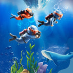 2 pièces d'ornements plongeurs pour aquarium, décorations aquascape, Noir standard, Rose standard, Vert standard, Bleu avec caméra, Noir avec caméra, Rose avec caméra, Vert avec caméra, Orange avec caméra, Bleu standard, Orange standard