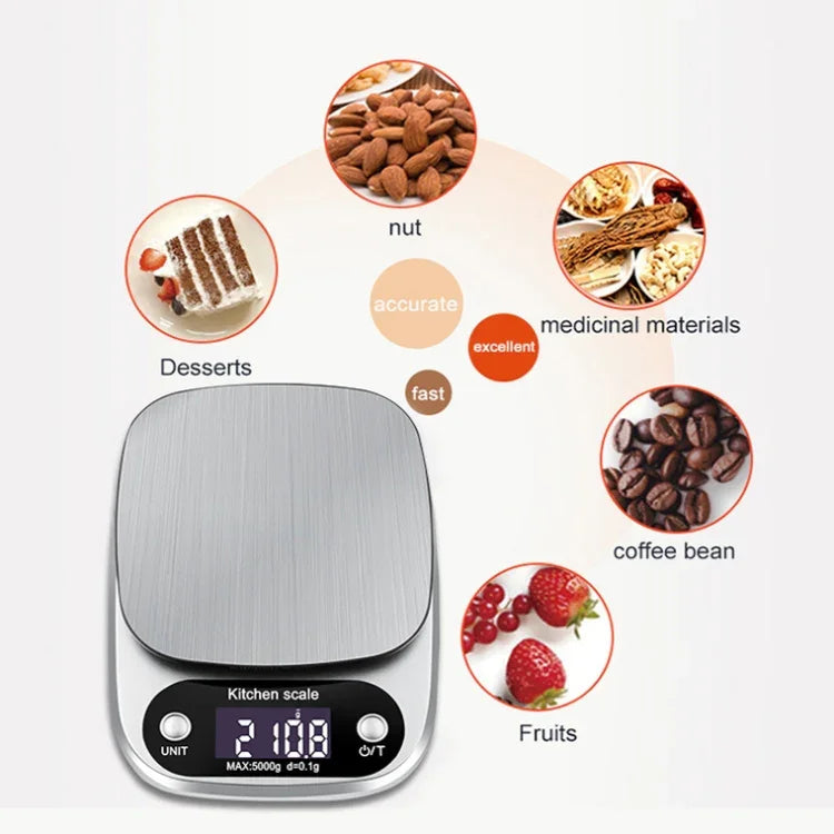 Petite balance de cuisine multifonctionnelle, haute précision, affichage numérique LCD, balance alimentaire, 3kg/ 0.1g, 5kg/ 0.1g, 10kg/ 1g