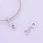 Pendentif en forme de cœur en zircone, en argent sterling S925, entrelacé, plaqué platine, SCC2455