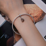 Pendentif en forme de cœur en zircone, en argent sterling S925, entrelacé, plaqué platine, SCC2455