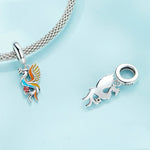 Bracelet en argent sterling S925 avec perles Phénix, pendentif Zircon Oiseau de Longévité, SCC2444