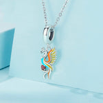Bracelet en argent sterling S925 avec perles Phénix, pendentif Zircon Oiseau de Longévité, SCC2444