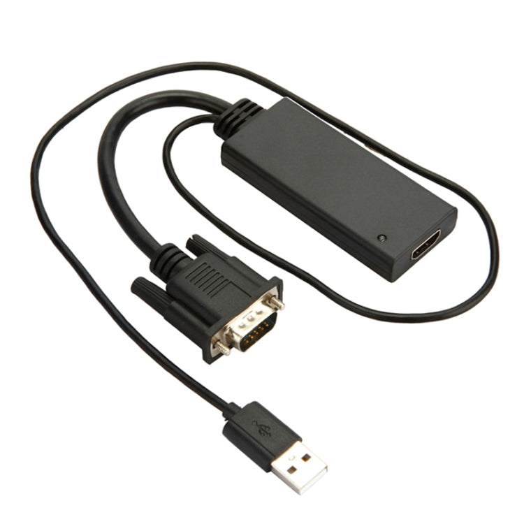 Câble adaptateur HD55Y VGA vers HDMI VGA+USB vers convertisseur HD 1080P avec alimentation, VGA+USB vers HDMI