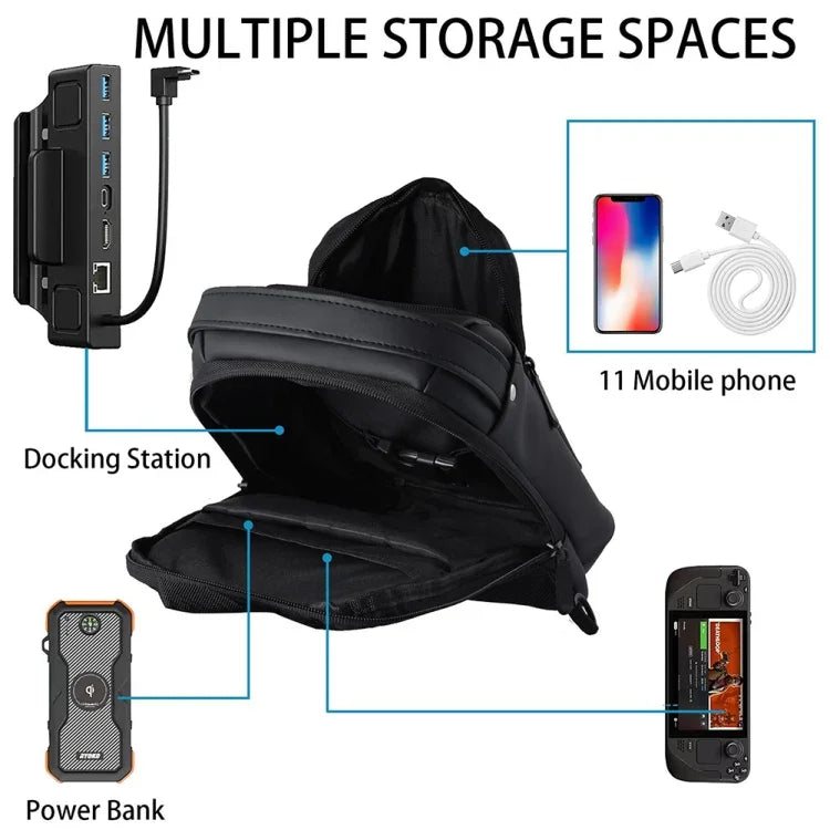 Sac bandoulière pour console de jeux Steam Deck, sac de poitrine, modèle 5
