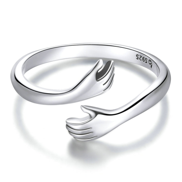 Bague ouverte ajustable en argent sterling S925, Étreinte chaleureuse, BSR176, BSR176-B, BSR176-C