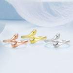 Bague ouverte ajustable en argent sterling S925, Étreinte chaleureuse, BSR176, BSR176-B, BSR176-C