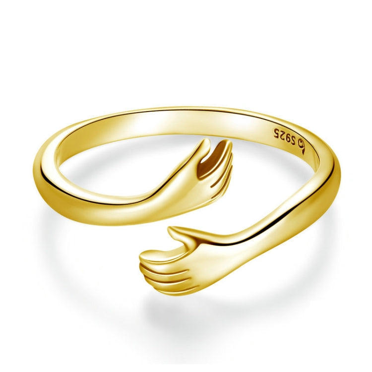 Bague ouverte ajustable en argent sterling S925, Étreinte chaleureuse, BSR176, BSR176-B, BSR176-C