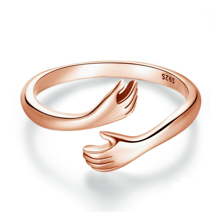 Bague ouverte ajustable en argent sterling S925, Étreinte chaleureuse, BSR176, BSR176-B, BSR176-C