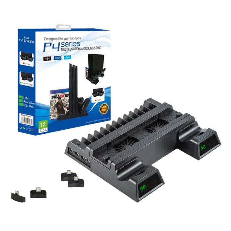 Support vertical de refroidissement pour console PS4 / PS4 Slim / PS4 Pro avec chargeur double manette, JL-P1908