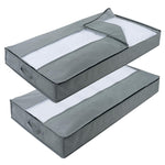 Sac de rangement pour couette non tissé, sac de rangement anti-poussière pour la maison, sac d'emballage de déménagement 100 x 50 x 15 cm, gris clair, gris foncé, noir