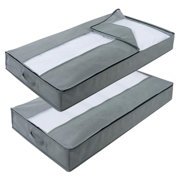 Sac de rangement pour couette non tissé, sac de rangement anti-poussière pour la maison, sac d'emballage de déménagement 100 x 50 x 15 cm, gris clair, gris foncé, noir