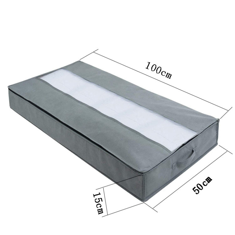 Sac de rangement pour couette non tissé, sac de rangement anti-poussière pour la maison, sac d'emballage de déménagement 100 x 50 x 15 cm, gris clair, gris foncé, noir