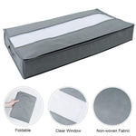 Sac de rangement pour couette non tissé, sac de rangement anti-poussière pour la maison, sac d'emballage de déménagement 100 x 50 x 15 cm, gris clair, gris foncé, noir